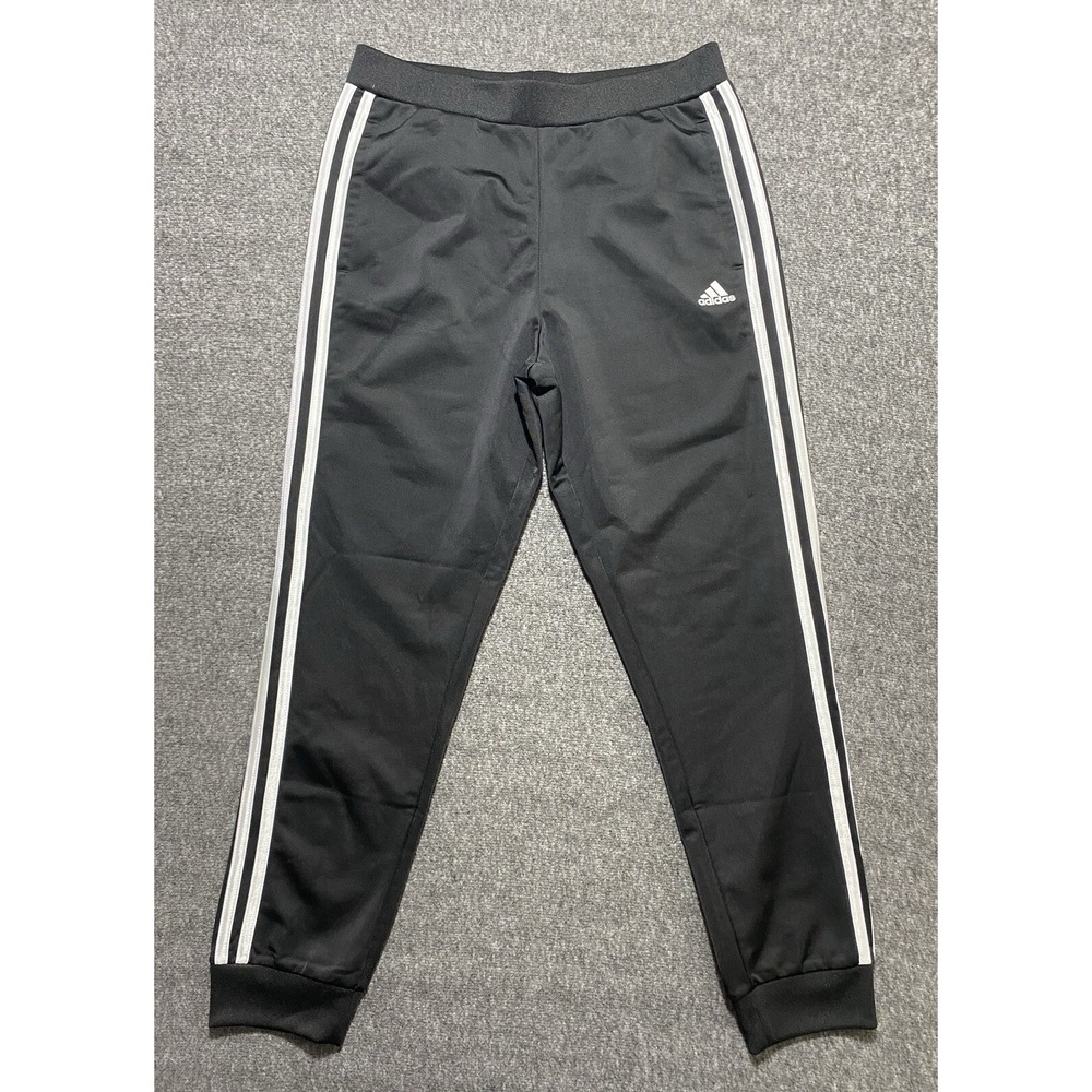Adidas Girls Black Tricot Jogger Pants Size L -14